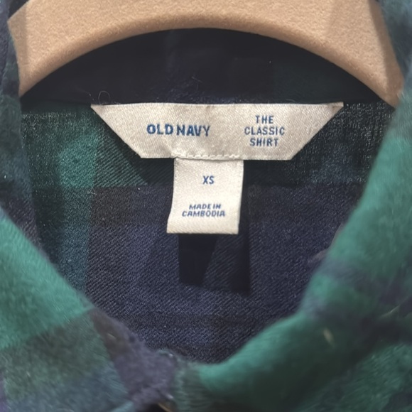 Old Navy ‘The Class Shirt’ Women’s Green Flannel Size Extra Small 100% Cotton - Picture 3 of 5